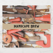 Gereedschap Antiek Rustiek Rood Man Tool Bier Etiket (Enkel label)