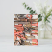 Gereedschap Antiek Rustiek Rood Man Tool Briefkaart (Staand voorkant)