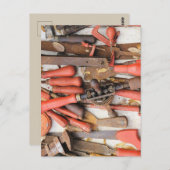 Gereedschap Antiek Rustiek Rood Man Tool Briefkaart (Voorkant / Achterkant)