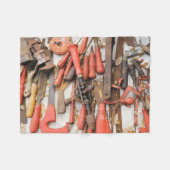 Gereedschap Antiek Rustiek Rood Man Tool Fleece Deken (Voorkant (Horizontaal))