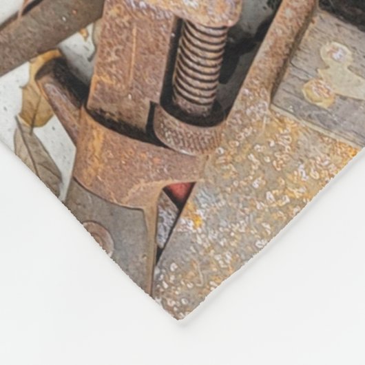 Gereedschap Antiek Rustiek Rood Man Tool Fleece Deken (Hoek)