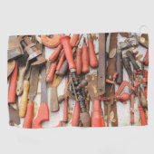 Gereedschap Antiek Rustiek Rood Man Tool Golfhanddoek (Horizontaal)