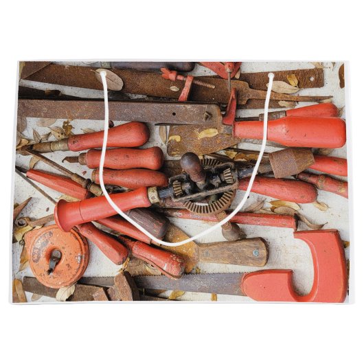 Gereedschap Antiek Rustiek Rood Man Tool Groot Cadeauzakje (Voorkant)