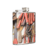 Gereedschap Antiek Rustiek Rood Man Tool Heupfles (Rechts)