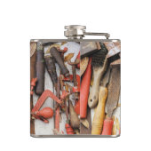 Gereedschap Antiek Rustiek Rood Man Tool Heupfles (Achterkant)