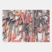 Gereedschap Antiek Rustiek Rood Man Tool Inpakpapier Vel (Voorkant 3)