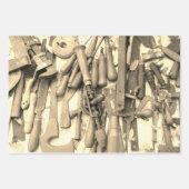 Gereedschap Antiek Rustiek Rood Man Tool Inpakpapier Vel (Voorkant 2)