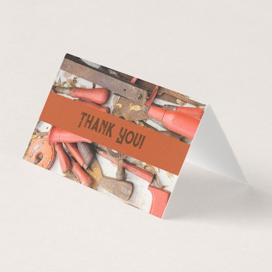 Gereedschap Antiek Rustiek Rood Man Tool Kaart (Voorkant)