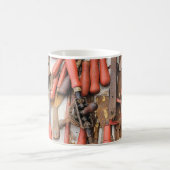 Gereedschap Antiek Rustiek Rood Man Tool Koffiemok (Center)