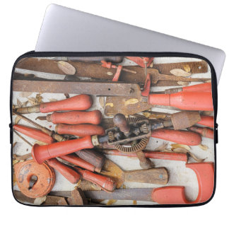 Gereedschap Antiek Rustiek Rood Man Tool Laptop Sleeve
