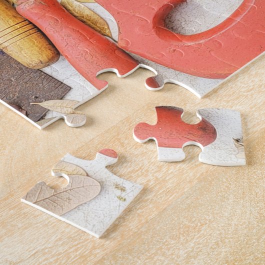 Gereedschap Antiek Rustiek Rood Man Tool Legpuzzel (Zijkant)