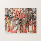 Gereedschap Antiek Rustiek Rood Man Tool Legpuzzel (Horizontaal)