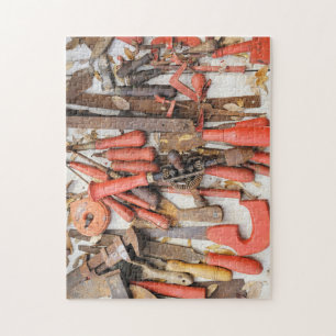 Gereedschap Antiek Rustiek Rood Man Tool Legpuzzel