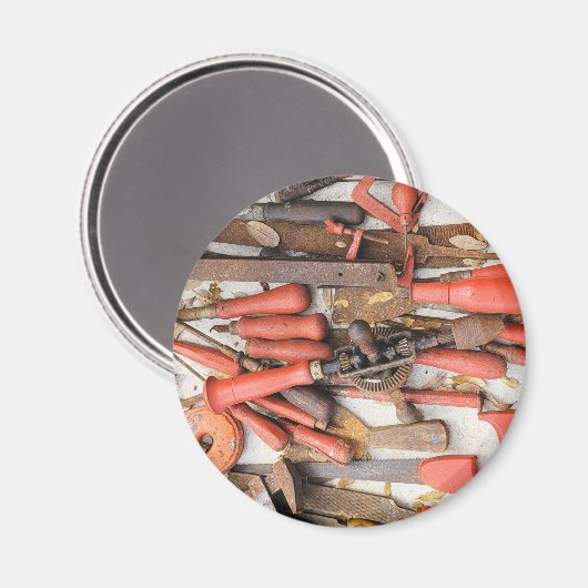 Gereedschap Antiek Rustiek Rood Man Tool Magneet (Voorkant / Achterkant)