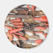 Gereedschap Antiek Rustiek Rood Man Tool Magneet (Voorkant)