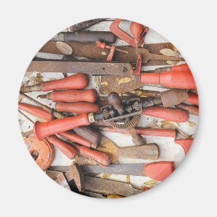 Gereedschap Antiek Rustiek Rood Man Tool Magneet