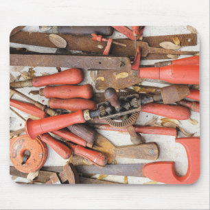 Gereedschap Antiek Rustiek Rood Man Tool Muismat