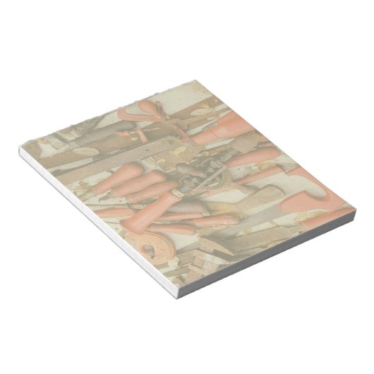 Gereedschap Antiek Rustiek Rood Man Tool Notitieblok (Schuin)