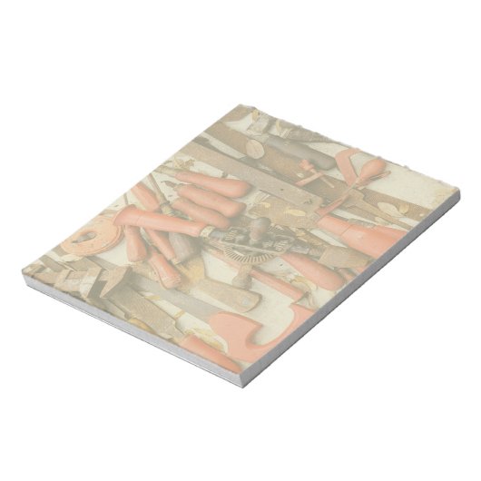 Gereedschap Antiek Rustiek Rood Man Tool Notitieblok (Linkerzijde)