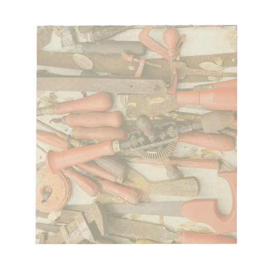 Gereedschap Antiek Rustiek Rood Man Tool Notitieblok (Voorkant)