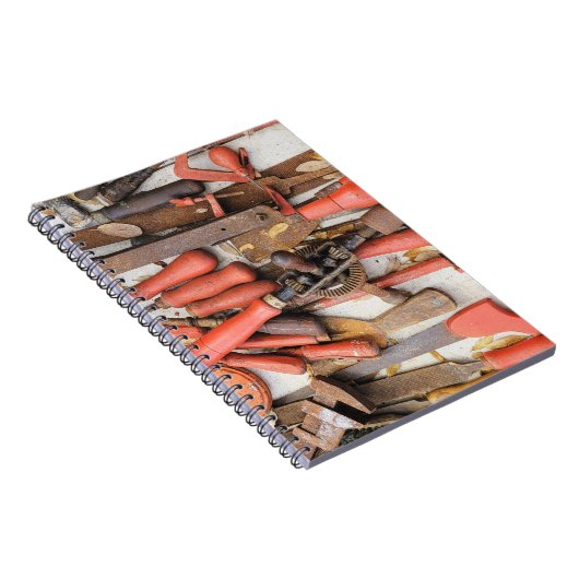 Gereedschap Antiek Rustiek Rood Man Tool Notitieboek (Rechterzijde)