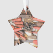 Gereedschap Antiek Rustiek Rood Man Tool Ornament (voorkant)