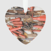 Gereedschap Antiek Rustiek Rood Man Tool Ornament (voorkant)