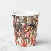 Gereedschap Antiek Rustiek Rood Man Tool Papieren Bekers (Achterkant)