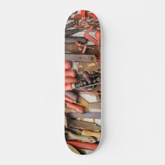 Gereedschap Antiek Rustiek Rood Man Tool Persoonlijk Skateboard (Voorkant)