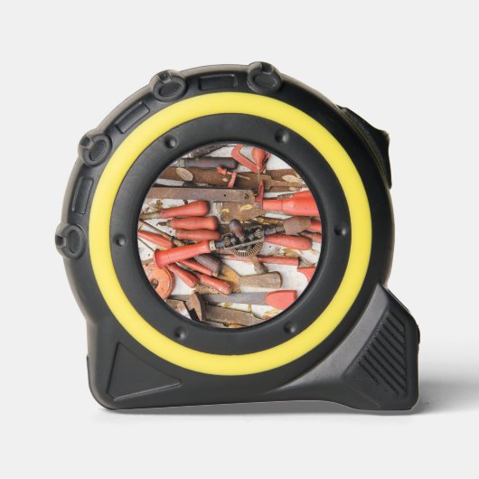 Gereedschap Antiek Rustiek Rood Man Tool Rolmaat (Voorkant)