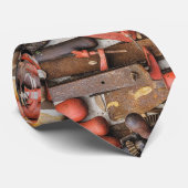Gereedschap Antiek Rustiek Rood Man Tool Stropdas (Opgerold)
