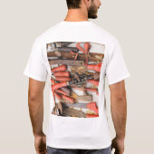 Gereedschap Antiek Rustiek Rood Man Tool T-shirt (Achterkant)