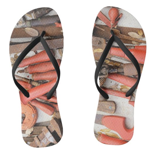 Gereedschap Antiek Rustiek Rood Man Tool Teenslippers (Voetbed)