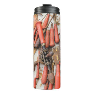 Gereedschap Antiek Rustiek Rood Man Tool Thermosbeker