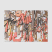 Gereedschap Antiek Rustiek Rood Man Tool Tissuepapier (Voorkant)