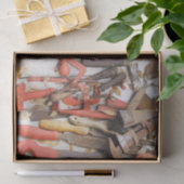 Gereedschap Antiek Rustiek Rood Man Tool Tissuepapier (Geschenk)