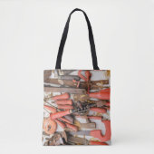 Gereedschap Antiek Rustiek Rood Man Tool Tote Bag (Voorkant)