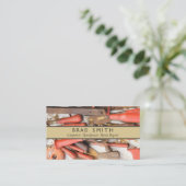 Gereedschap Antiek Rustiek Rood Man Tool Visitekaartje (Staand voorkant)