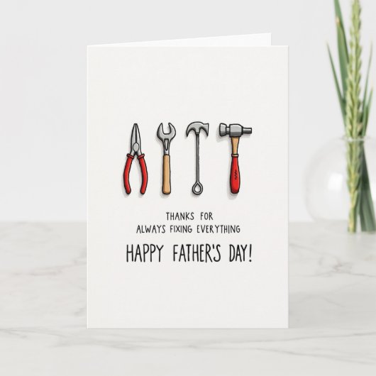 Gereedschap Bedankt Vaderdag Kaart (Voorkant)