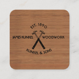 Gereedschap Black Hammer LOGO  houten constructie Vierkante Visitekaartje