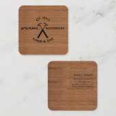 Gereedschap Black Hammer LOGO houten constructie Vierkante Visitekaartje (Voorkant / Achterkant)