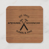 Gereedschap Black Hammer LOGO houten constructie Vierkante Visitekaartje (Voorkant)