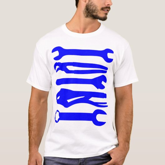 Gereedschap - blauw t-shirt (Voorkant)
