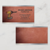 Gereedschap Boren | Bouw | Metaalleder Visitekaartje (Voorkant / Achterkant)