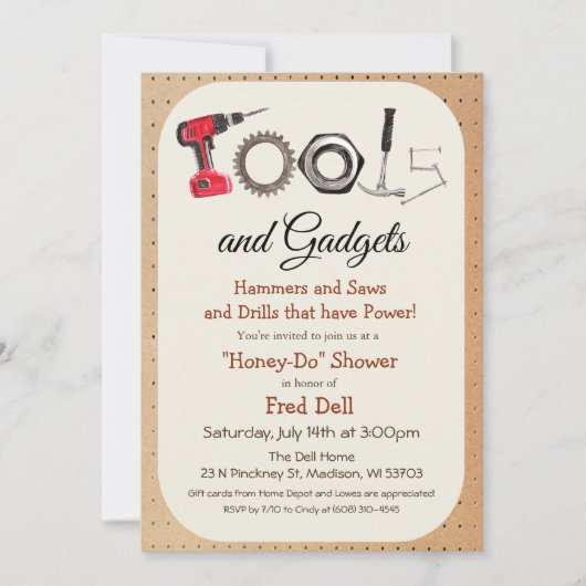 Gereedschap & Gadgets Honing Do Douche Uitnodiging (Voorkant)