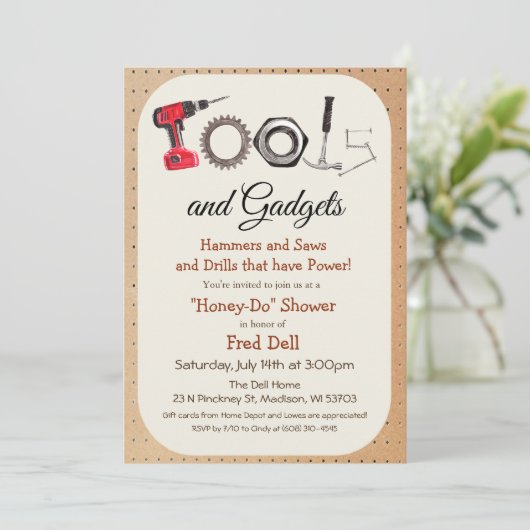 Gereedschap & Gadgets Honing Do Douche Uitnodiging (Staand voorkant)