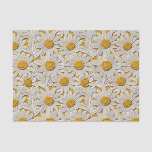 Gereedschap Gegraveerde Lederen Look Zonnebloemen Tissuepapier (Voorkant)