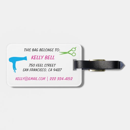 Gereedschap Haarstijlen 2 Bagagelabel (Achterkant horizontaal)