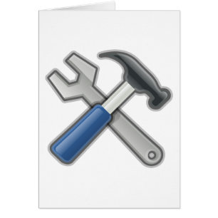 Gereedschap, hammer en moersleutel