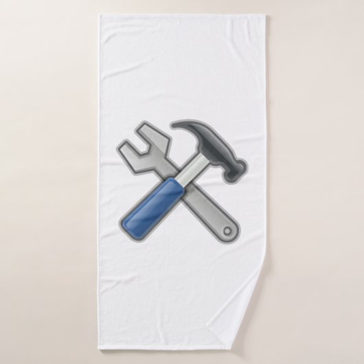 Gereedschap, hammer en moersleutel badhanddoek (Badhanddoek)
